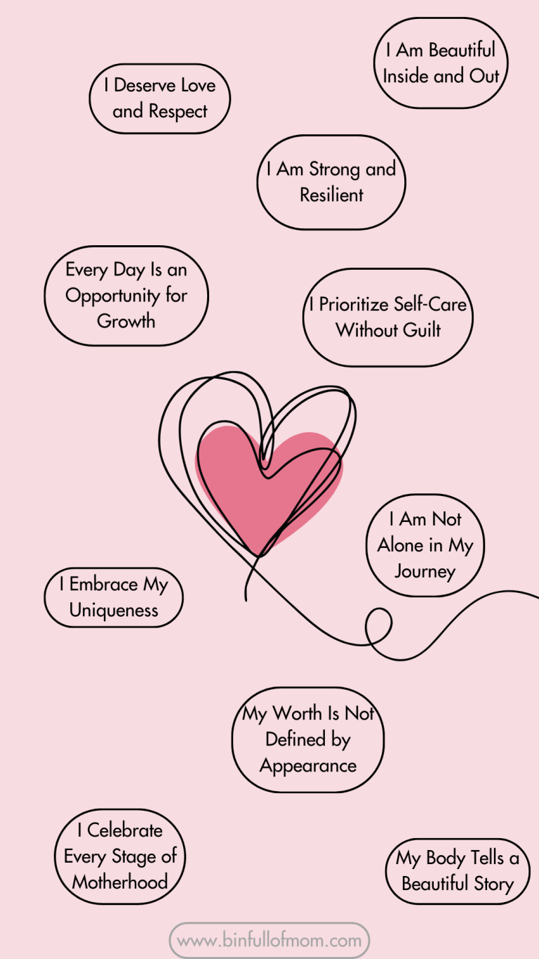 10 Uplifting Affirmations for Stay-at-Home Moms Embracing Their Beautiful Bodies